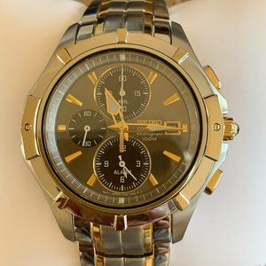 Seiko Chronograph Cal.7T62 Coutura Analogue Quartz Mens Watch Authentic Working